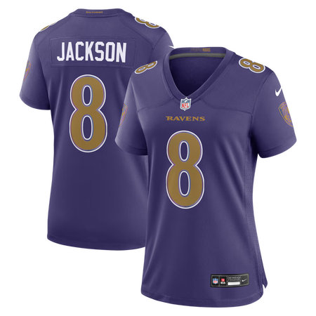 Women's Baltimore Ravens #8 Lamar Jackson Nike Purple Alternate Game Jersey
