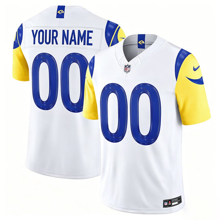 Men's Los Angeles Rams Nike White Vapor F.U.S.E. Sewn Down Limited Custom Jersey