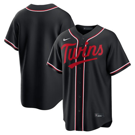 Men's Minnesota Twins Nike Fashion Replica Black Out Jersey