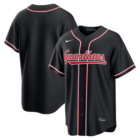 Men's Cleveland Guardians Nike Fashion Replica Black Out Jersey