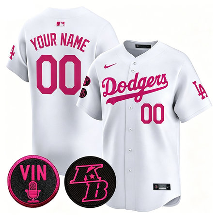Men's Los Angeles Dodgers White 2026 Mother's Day Vapor Premier Limited Stitched Baseball Custom Jersey