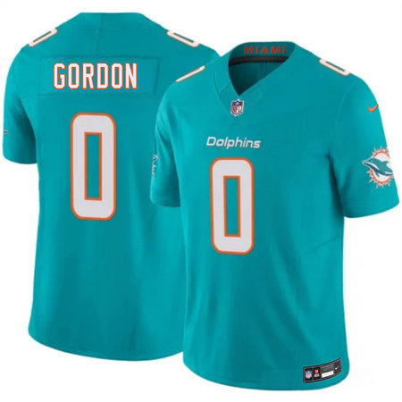 Men's Miami Dolphins #0 Ollie Gordon Aqua 2026 F.U.S.E. Vapor Limited Stitched Football Jersey