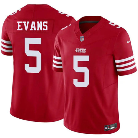 Men's San Francisco 49ers #5 Mike Evans Red 2026 F.U.S.E. Vapor Untouchable Limited Stitched Football Jersey Men's San Francisco 49ers #5 Mike Evans Red 2026 F.U.S.E. Vapor Untouchable Limited Stitched Football Jersey