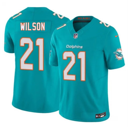 Men's Miami Dolphins #21 Marco Wilson Aqua 2026 F.U.S.E. Vapor Limited Stitched Football Jersey