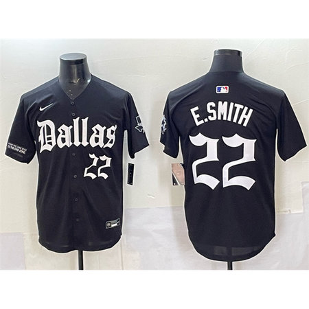 Men's Dallas Cowboys #22 Emmitt Smith Black "Gothic Lone Star Edition" Limited Stitched Baseball Jersey