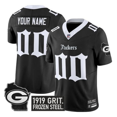 Men's Green Bay Packers Black F.U.S.E. "Gothic Frozen Tundra Edition" Vapor Limited Stitched Football Custom Jersey