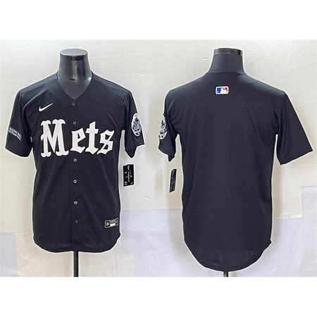 Men's New York Mets Black "Gotham Gothic Edition" Vapor Premier Limited Stitched Baseball Jersey