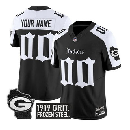 Men's Green Bay Packers Black Alternate F.U.S.E. "Gothic Frozen Tundra Edition" Vapor Limited Stitched Football Custom Jersey