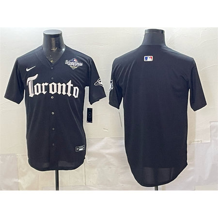 Men's Toronto Blue Jays Black 2025 World Series Gothic North Edition Limited Stitched Baseball Jersey