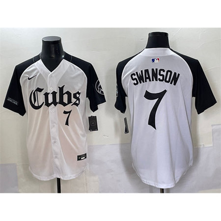 Youth Chicago Cubs #7 Dansby Swanson White "Gothic North Side Edition" Vapor Premier Limited Stitched Baseball Jersey