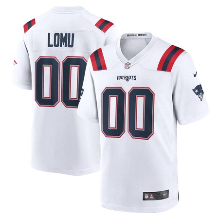Men's New England Patriots Caleb Lomu White 2026 NFL Draft Game Jersey