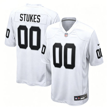 Men's Las Vegas Raiders Treydan Stukes White 2026 NFL Draft Game Jersey