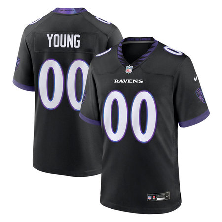 Men's Baltimore Ravens Zion Young Black 2026 NFL Draft Game Jersey