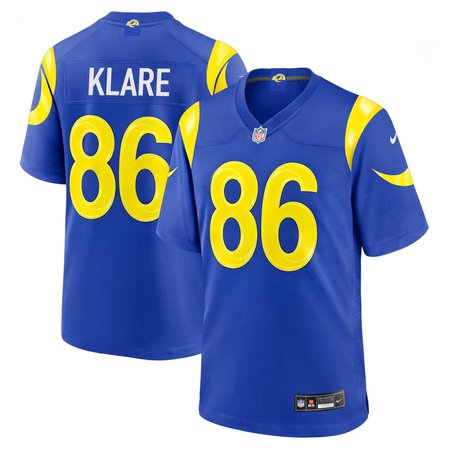 Men's Los Angeles Rams Max Klare Navy 2026 NFL Draft Game Jersey