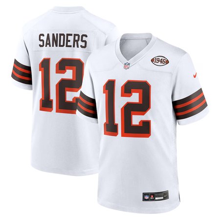Men's Cleveland Browns #00 Shedeur Sanders Nike White 2025 NFL Draft 2nd Alternate Game Jersey