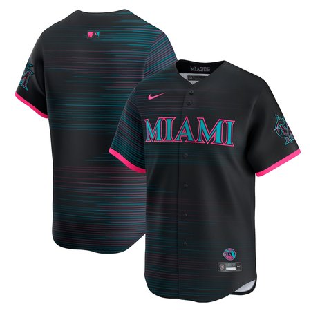 Men's Miami Marlins Black 2025 City Connect Limited Jersey