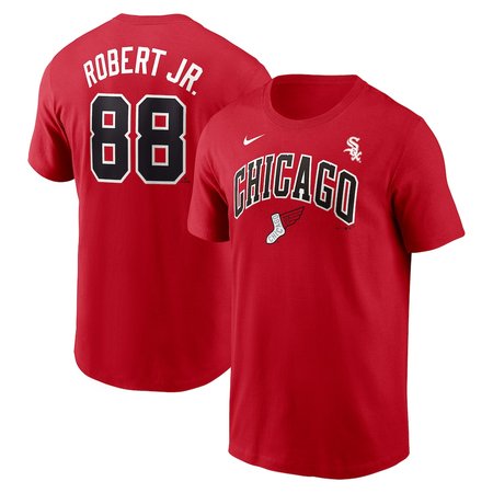 Men's Chicago White Sox Luis Robert Jr. Nike Red 2025 City Connect Fuse Name & Number T-Shirt