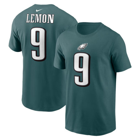 Men's Philadelphia Eagles #9 Makai Lemon Nike Green Name & Number T-Shirt