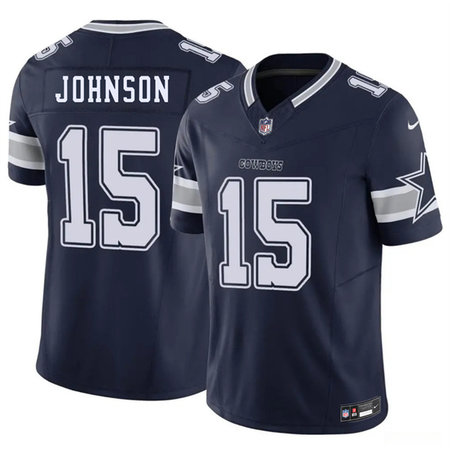 Men's Dallas Cowboys #15 Tyler Johnson Navy 2026 NFL Draft Vapor F.U.S.E. Limited Jersey