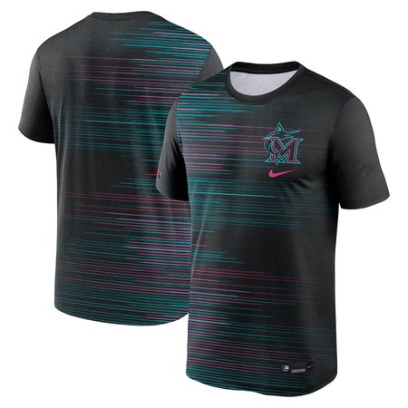 Men's Miami Marlins Black 2025 City Connect Authentic Collection Velocity Performance T-Shirt