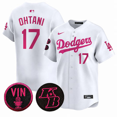 Men's Los Angeles Dodgers #17 Shohei Ohtani White 2026 Mother's Day Vapor Premier Limited Stitched Baseball Jersey