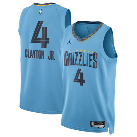 Men's Memphis Grizzlies #4 Walter Clayton Jr. Light Blue Swingman Statement Edition Jersey