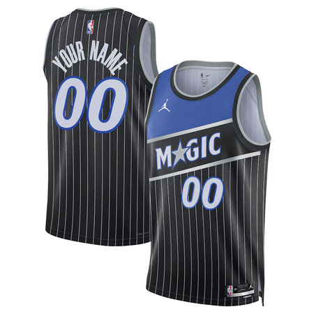 Men's Orlando Magic Black Swingman Statement Edition Custom Jersey
