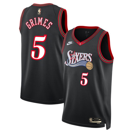 Men's Philadelphia 76ers #5 Quentin Grimes Nike Black Classic Edition Jersey