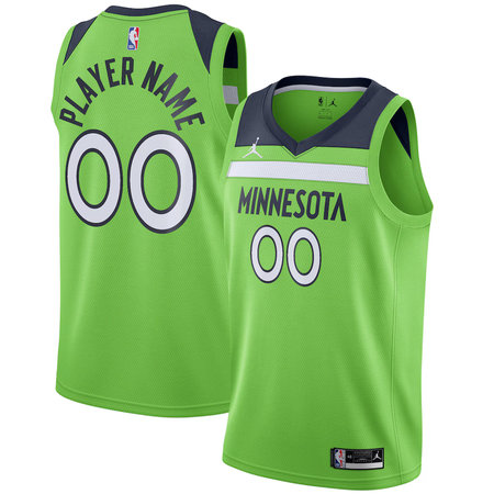 Men's Minnesota Timberwolves Green Swingman Statement Edition Custom Jersey