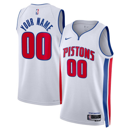 Women's Detroit Pistons White Swingman Association Edition Custom Jersey