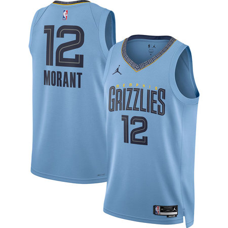 Men's Memphis Grizzlies #12 Ja Morant Light Blue Swingman Statement Edition Jersey
