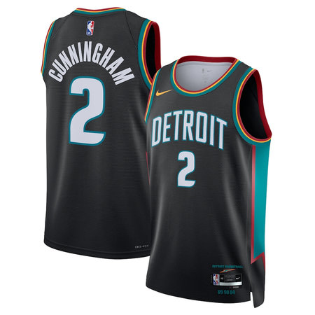 Men's Detroit Pistons #2 Cade Cunningham Charcoal 2025/26 Swingman City Edition Jersey