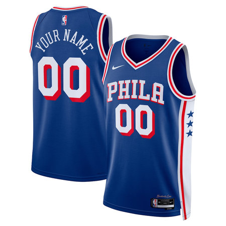 Women's Philadelphia 76ers Blue Swingman Icon Edition Custom Jersey