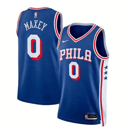 Women's Philadelphia 76ers #0 Tyrese Maxey Blue Swingman Icon Edition Jersey