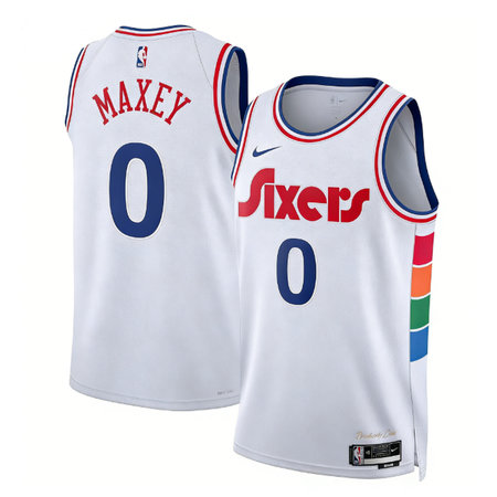 Women's Philadelphia 76ers #0 Tyrese Maxey Nike White 2024/25 Swingman City Edition Jersey