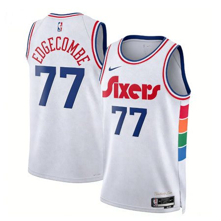 Men's Philadelphia 76ers #77 V. J. Edgecombe Nike White 2024/25 Swingman City Edition Jersey