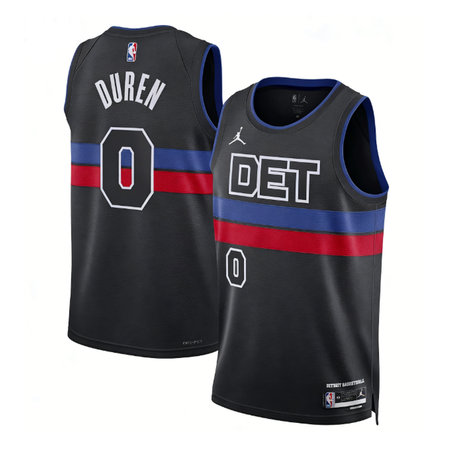 Women's Detroit Pistons #0 Jalen Duren Black 2022/23 Swingman Statement Edition Jersey
