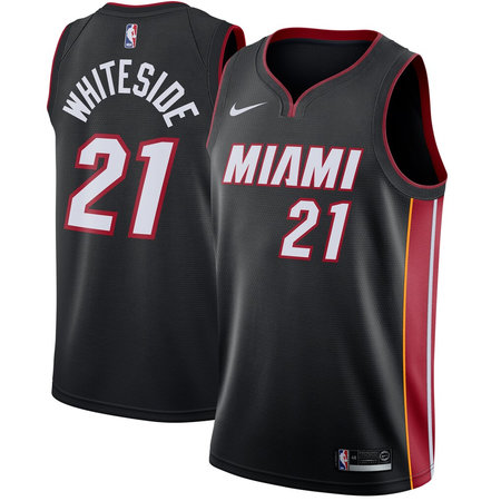 Women's Miami Heat #21 Hassan Whiteside Nike Black Swingman Icon Edition Jersey