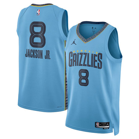 Men's Memphis Grizzlies #8 Jaren Jackson Jr. Light Blue Swingman Statement Edition Jersey