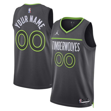 Men's Minnesota Timberwolves Black 2022/23 Swingman Statement Edition Custom Jersey