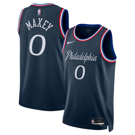 Women's Philadelphia 76ers #0 Tyrese Maxey Nike Navy 2025/26 Swingman City Edition Jersey