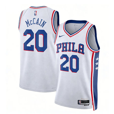 Men's Philadelphia 76ers #20 Jared McCain White 2022/23 Swingman Association Edition Jersey