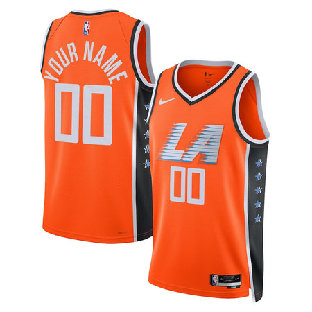 Men's LA Clippers Nike Orange 2025/26 City Edition Swingman Custom Jersey