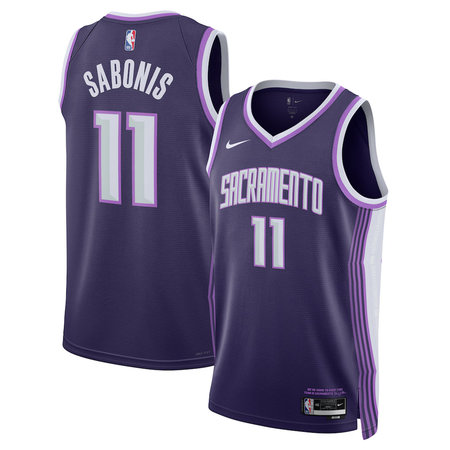 Men's Sacramento Kings #11 Domantas Sabonis Nike Purple 2025/26 Swingman City Edition Jersey
