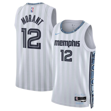 Men's Memphis Grizzlies #12 Ja Morant Nike White 2025/26 Swingman City Edition Jersey