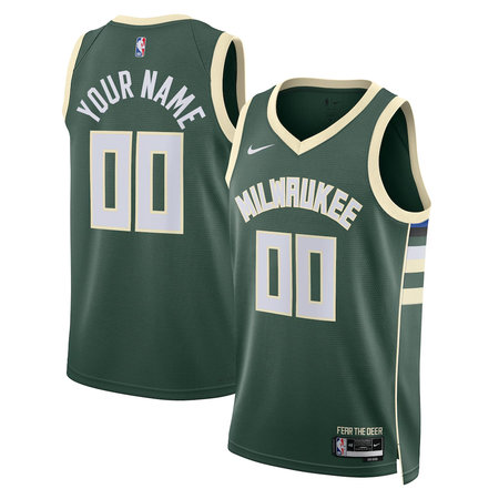 Men's Milwaukee Bucks Nike Green Swingman Icon Edition Custom Jersey