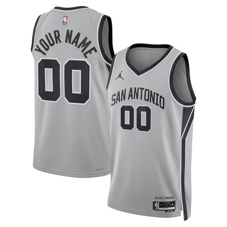 Men's San Antonio Spurs Silver Swingman Statement Edition Custom Jersey