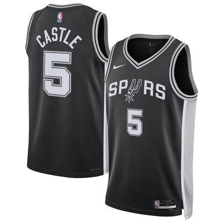 Women's San Antonio Spurs #5 Stephon Castle Nike Black Swingman Icon Edition Jersey