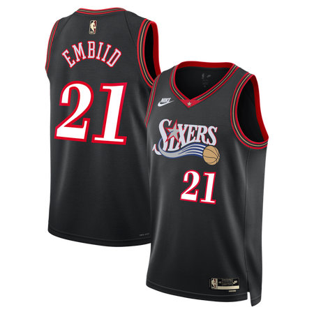 Youth Philadelphia 76ers #21 Joel Embiid Nike Black Classic Edition Jersey