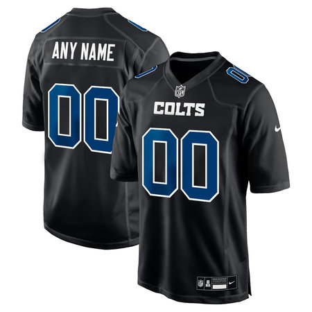 Men's Indianapolis Colts Carbon Black Fashion Game Custom Jersey